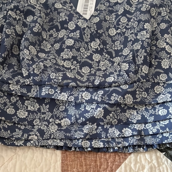 🆕️ Sugarlips Set of Top + Skirt with Smocked Waist in Blue & White Print. NWT - Picture 9 of 14